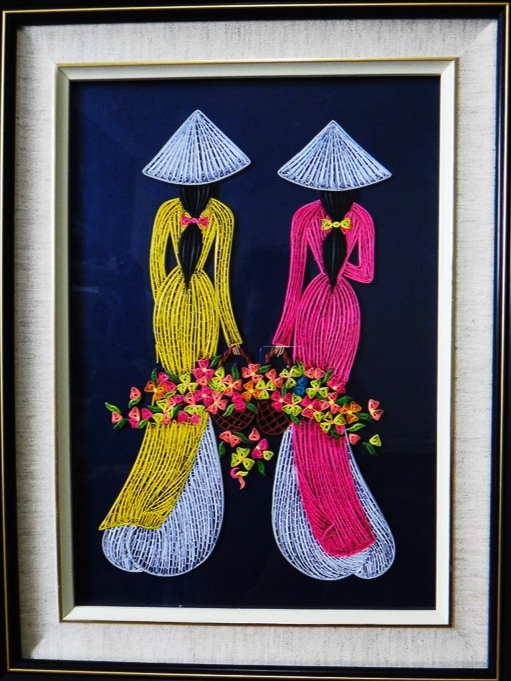 越南立體捲紙藝術有許多女性特質